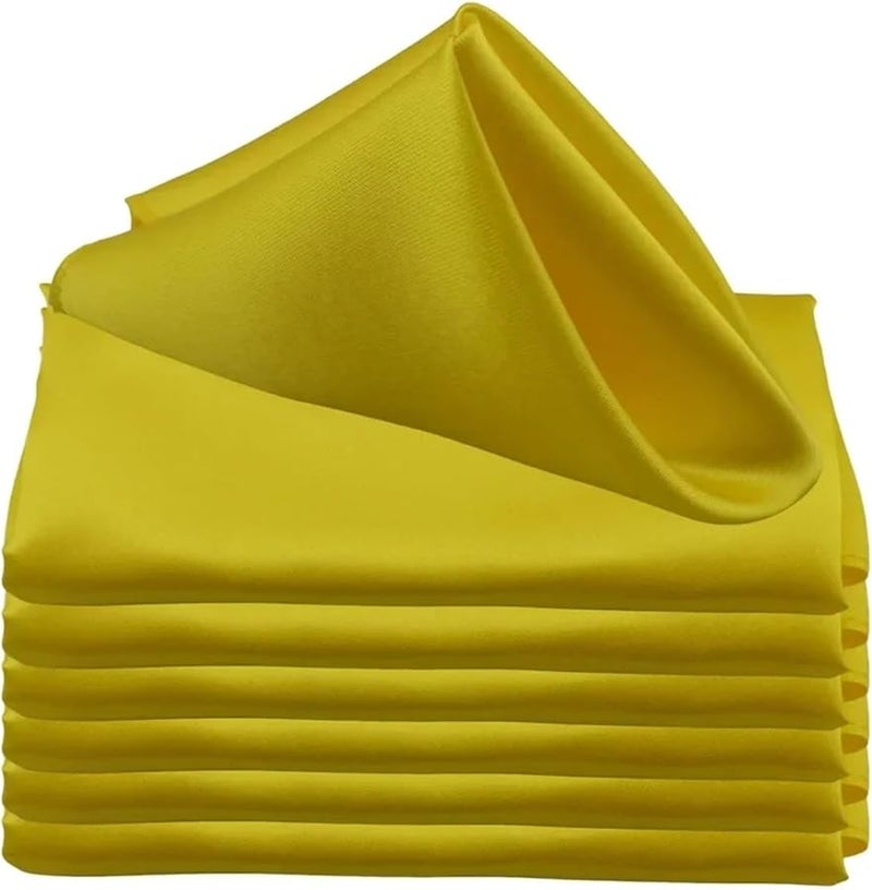 مناديل قماش الساتان الأصفر المربعة 30 قطعة 30 سم لتزيين طاولة عشاء حفل الزفاف - Image 1